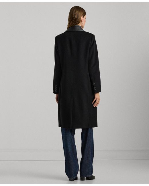特別価格！Ralph Lauren Faux-Leather-Trim Trench Coat 2色 Double-Breasted Twill Trench Coat
