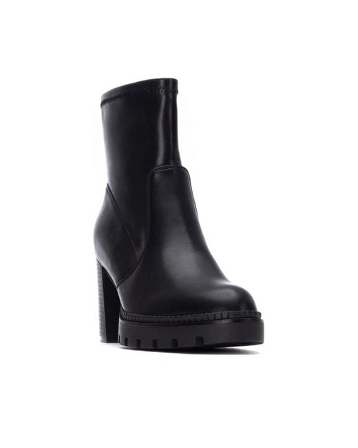 Xti Black Heeled Ankle Booties By