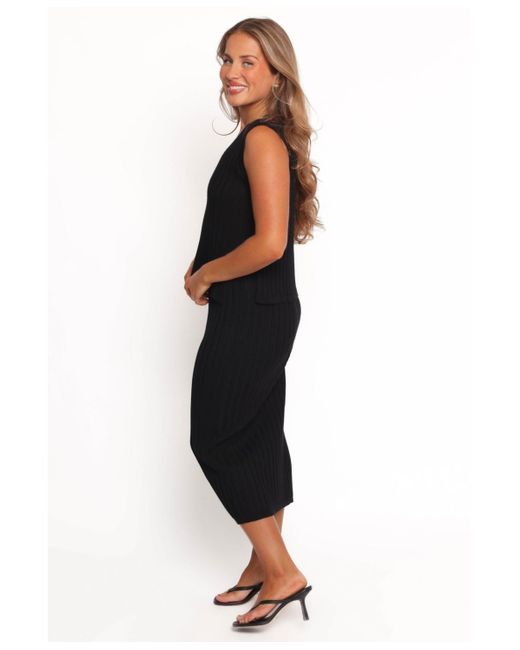 Petal & Pup Black Richelle Ribbed Knit Skirt Set