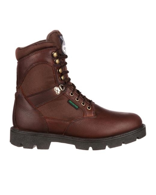 Georgia Boot Brown Homeland Steel Toe Waterproof Work Boot for men