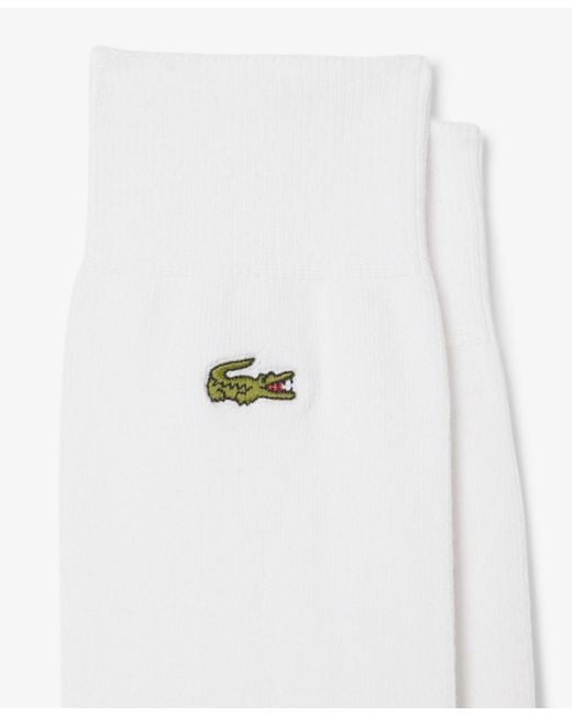 Lacoste White 2-pack High Height Crew Socks Set