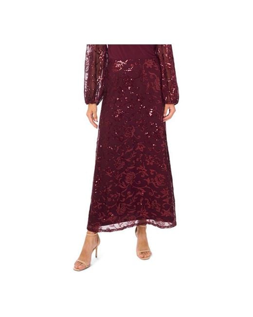 Msk Red Basic Elastic Waist Maxi Skirt