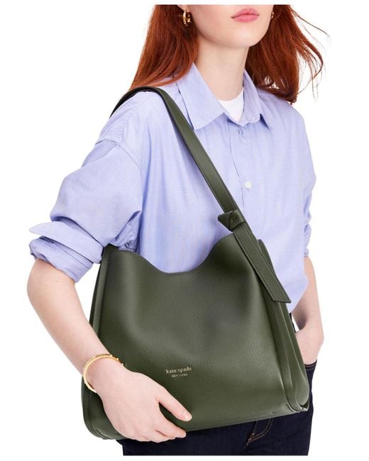 Kate Spade Knott Pebbled Leather Large Shoulder Bag in Green Lyst