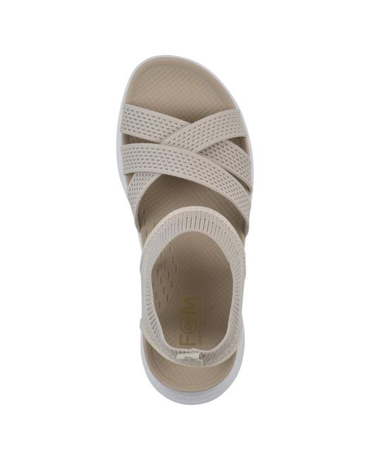 White Mountain Gray Charry Round Toe Flat Sandals