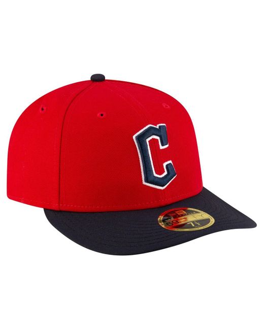 KTZ Red/black Cleveland Guardians Authentic Collection On-field Low Profile 59fifty Fitted Hat for men