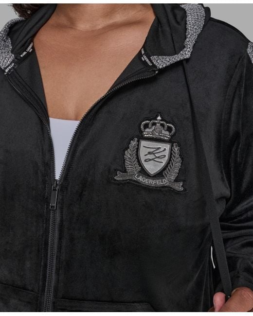 Karl Lagerfeld Black Plus Size Double Waistband Jacket for men