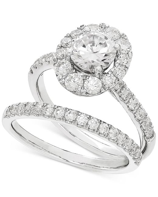 Grown With Love Igi Certified Lab Grown Diamond Halo Bridal Set 2 Ct. T.w. in White Lyst