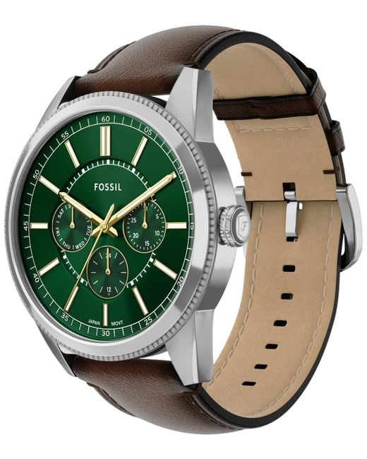Fossil Green Pearson Multifunction Leather Watch for men