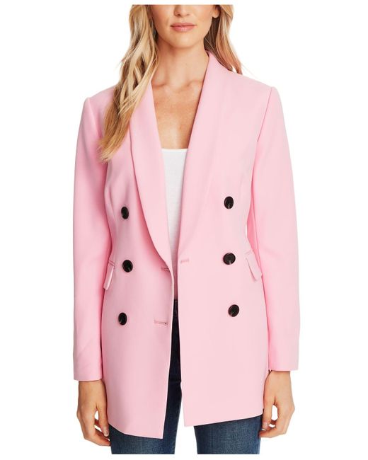 Cece Pink Twill Double - Breasted Jacket