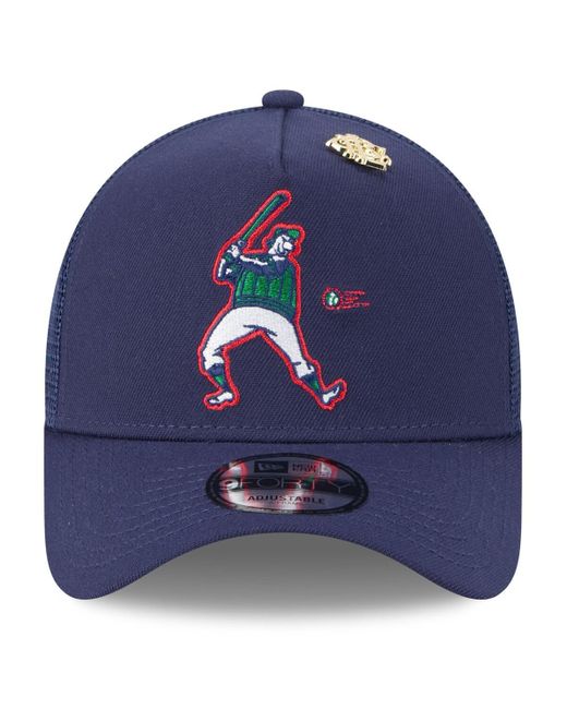 KTZ Blue Milwaukee Brewers 2025 Big League Chew A-frame 9forty Adjustable Trucker Hat for men
