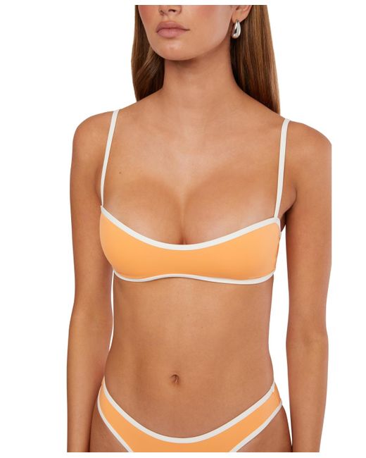 WeWoreWhat Brown Sport Colorblocked Bikini Top
