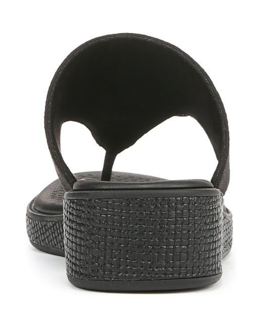 LifeStride Black Bloom Washable Thong Slip On Wedge Sandals