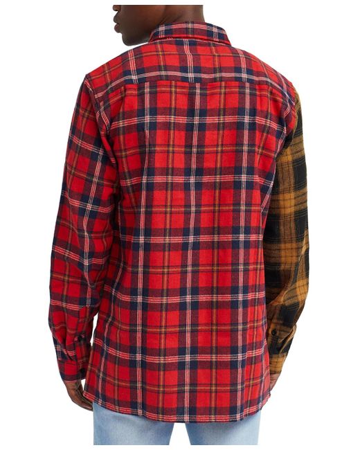 Reason Red Split Flannel Long Sleeves Shirt for men