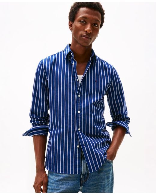 Tommy Hilfiger Blue Long Sleeve Oxford Regular Fit for men