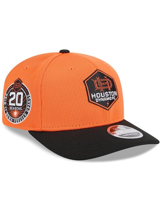 KTZ Orange/black Houston Dynamo Fc 2025 Jersey Hook 9seventy Stretch-snap Hat for men
