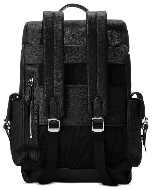 Polo Ralph Lauren Black Pebbled Leather Backpack for men