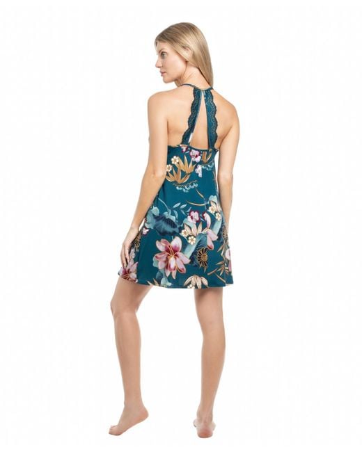 Linea Donatella Blue Scoop Neck Chemise