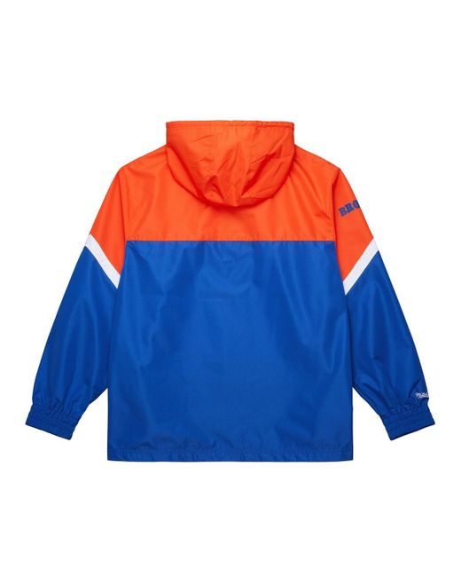 Mitchell & Ness Blue Orange/royal Denver Broncos Tie Breaker Vintage Logo Lightweight Anorak Half-zip Windbreaker for men