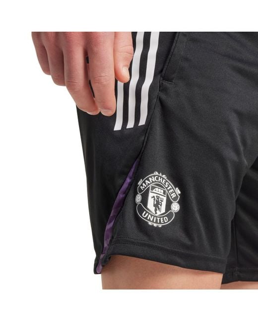 Adidas Black Manchester United 2025/26 Aeroready Training Shorts for men