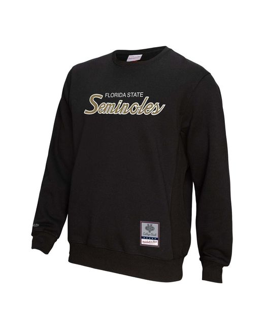 Mitchell & Ness Black Florida State Seminoles Elite Script Pullover Sweatshirt for men