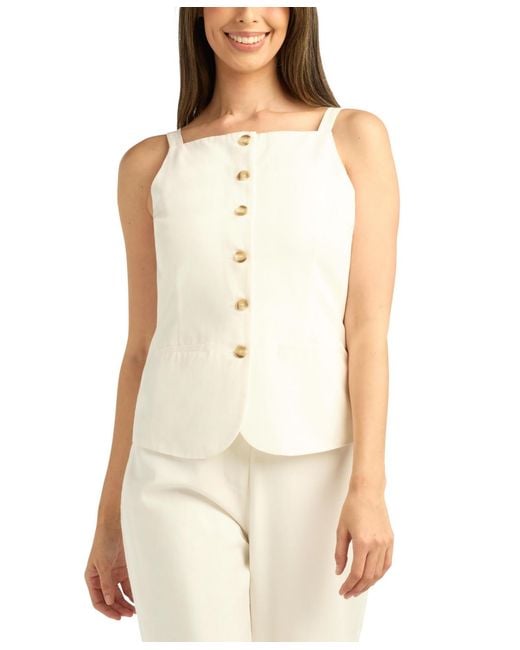 Bcx White Button-front Cami Top