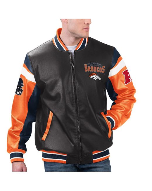 G-III 4Her by Carl Banks Black Denver Broncos Full-zip Varsity Jacket for men