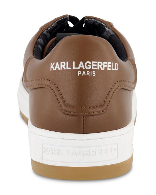Karl Lagerfeld Brown Plain Toe Sneakers for men