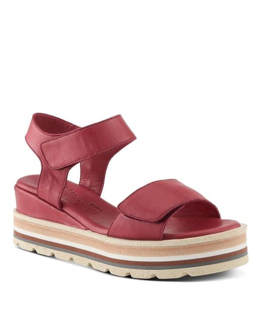 Spring Step Red Hileman Platform Sandal