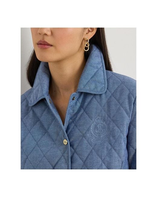 Ralph Lauren Blue Crested Diamond-quilted Barn Jacket