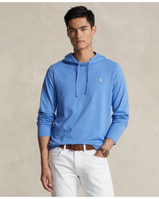 Polo Ralph Lauren Jersey Hooded T-shirt in Blue for Men | Lyst