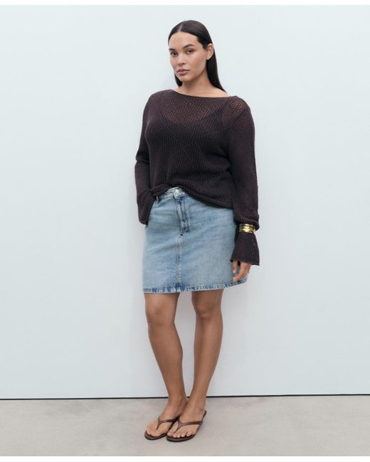Mango Blue Denim Short Skirt
