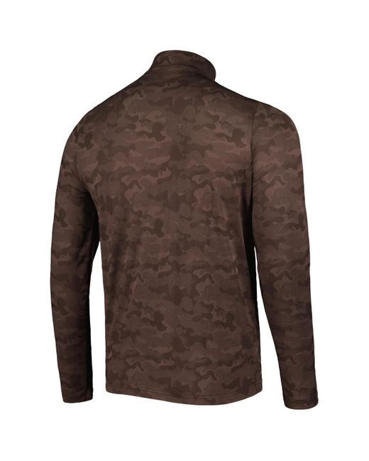 Antigua Brown Cleveland S Brigade Quarter-zip Sweatshirt for men