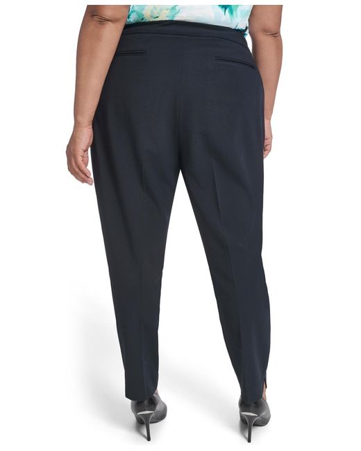 Plus Mid Rise Calvin Klein Plus Size Mid Rise Slim Leg Pant in Blue | Lyst
