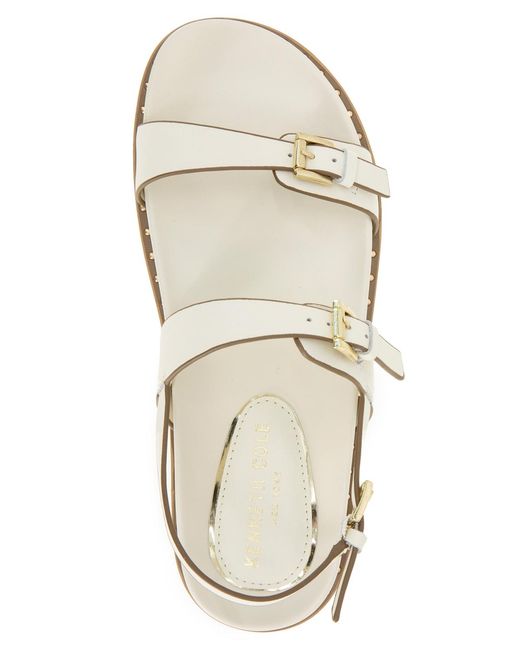 Kenneth Cole White Drinity Round Toe Flat Sandals
