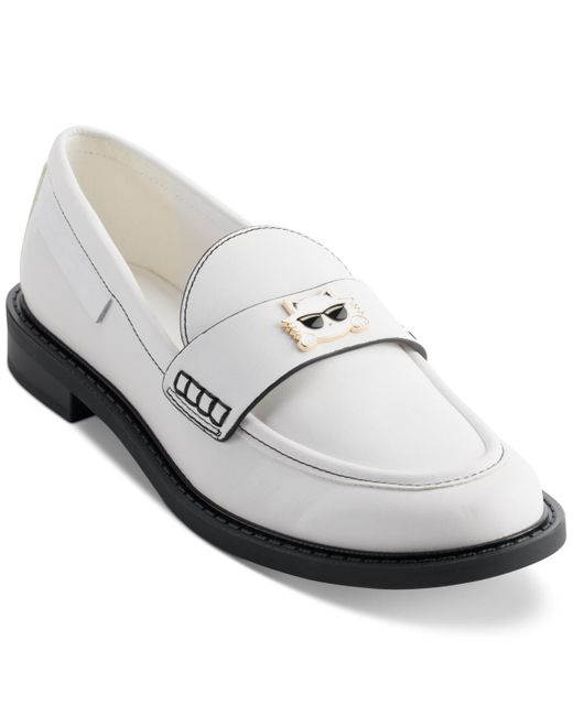 Karl Lagerfeld White Riya Signature-band Loafers