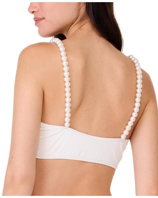 Kate Spade Brown Embellished-strap Bikini Top