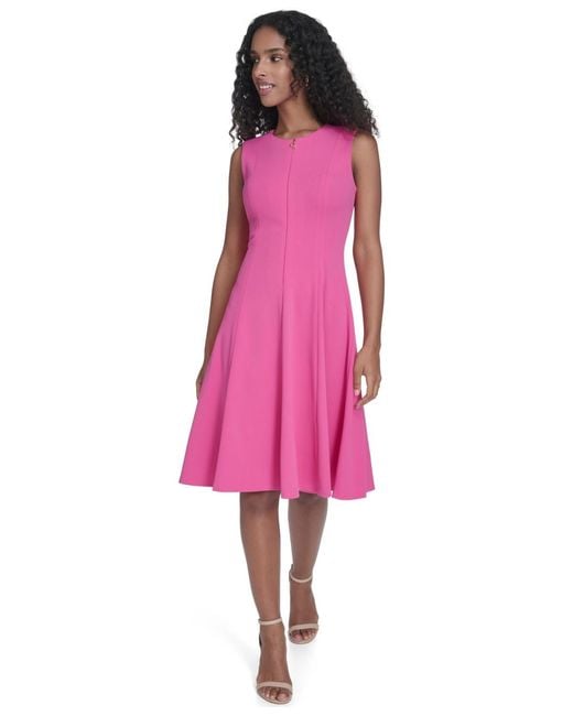 calvin klein fit and flare midi dress Calvin Klein Women's Crepe Fit & Flare Midi Dress