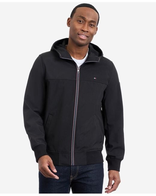 Tommy Hilfiger Blue Hooded Softshell Jacket for men