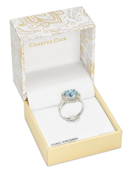 Charter Club Gray Tone Pave & Color Crystal Ring