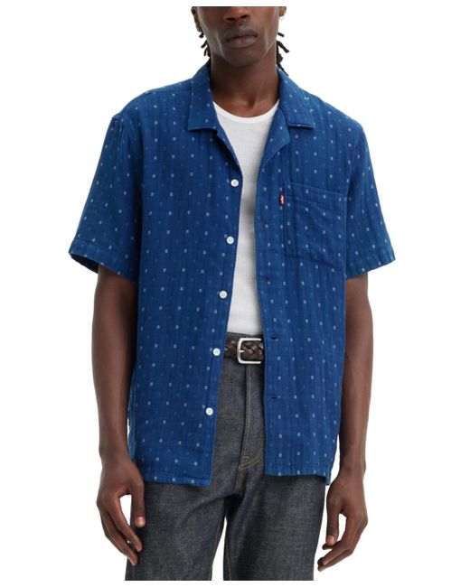 Levi's Blue Sunset Printed Button-down Camp Shirt for men