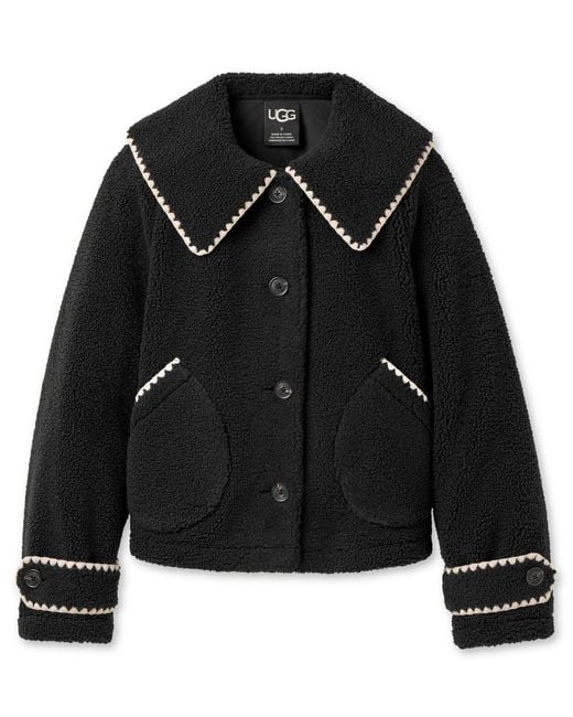 Ugg Black Nikia Relaxed-fit Collared Neck Jacket