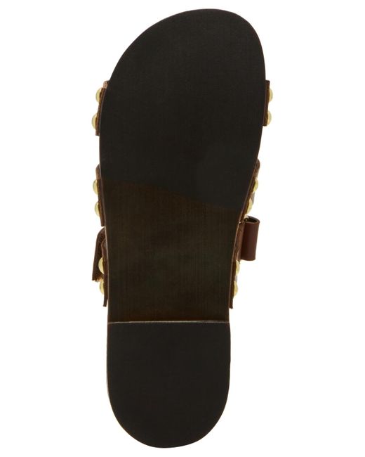 Steve Madden Brown Canal Wooden Platform Slide Sandals