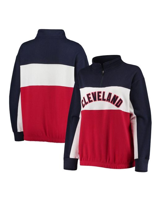 Boston Red Sox Fanatics Branded Women's Plus Size Colorblock Quarter-Zip  Sweatshirt - Navy/Red