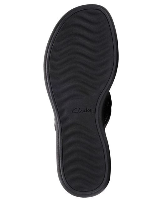 Clarks Black Cloudsteppers Drift Gem Round Toe Sandals