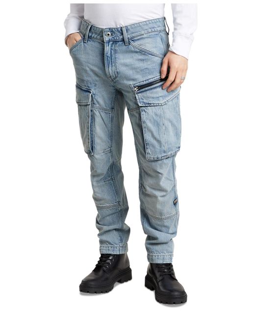 G-Star RAW Blue Tapered-fit Rovic Zip Moto Jeans for men