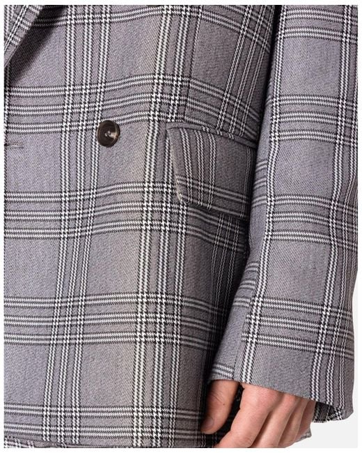 MNML Gray Double Breasted Suit Jacket. for men