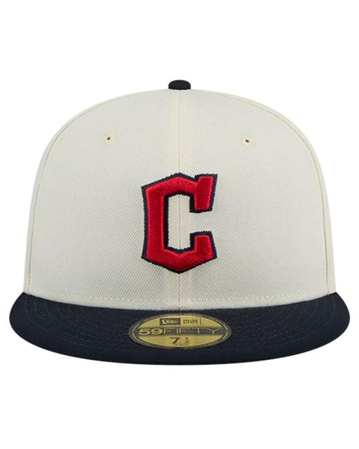 KTZ Metallic Cleveland Guardians Evergreen Chrome 59fifty Fitted Hat for men