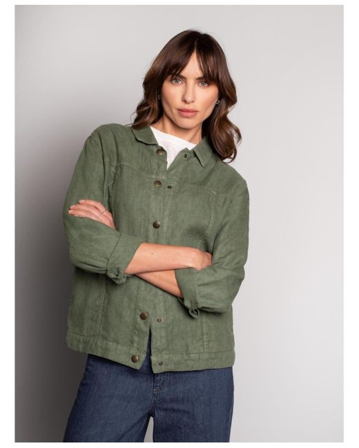 Celtic & Co. Green Linen Western Jacket