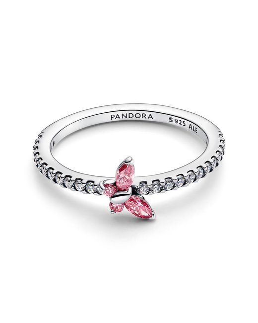 Pandora White Sparkling Butterfly Ring