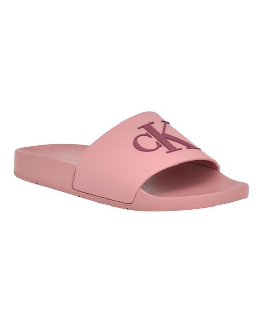 Calvin Klein Pink Arin Beach Slide Slip-on Sandals